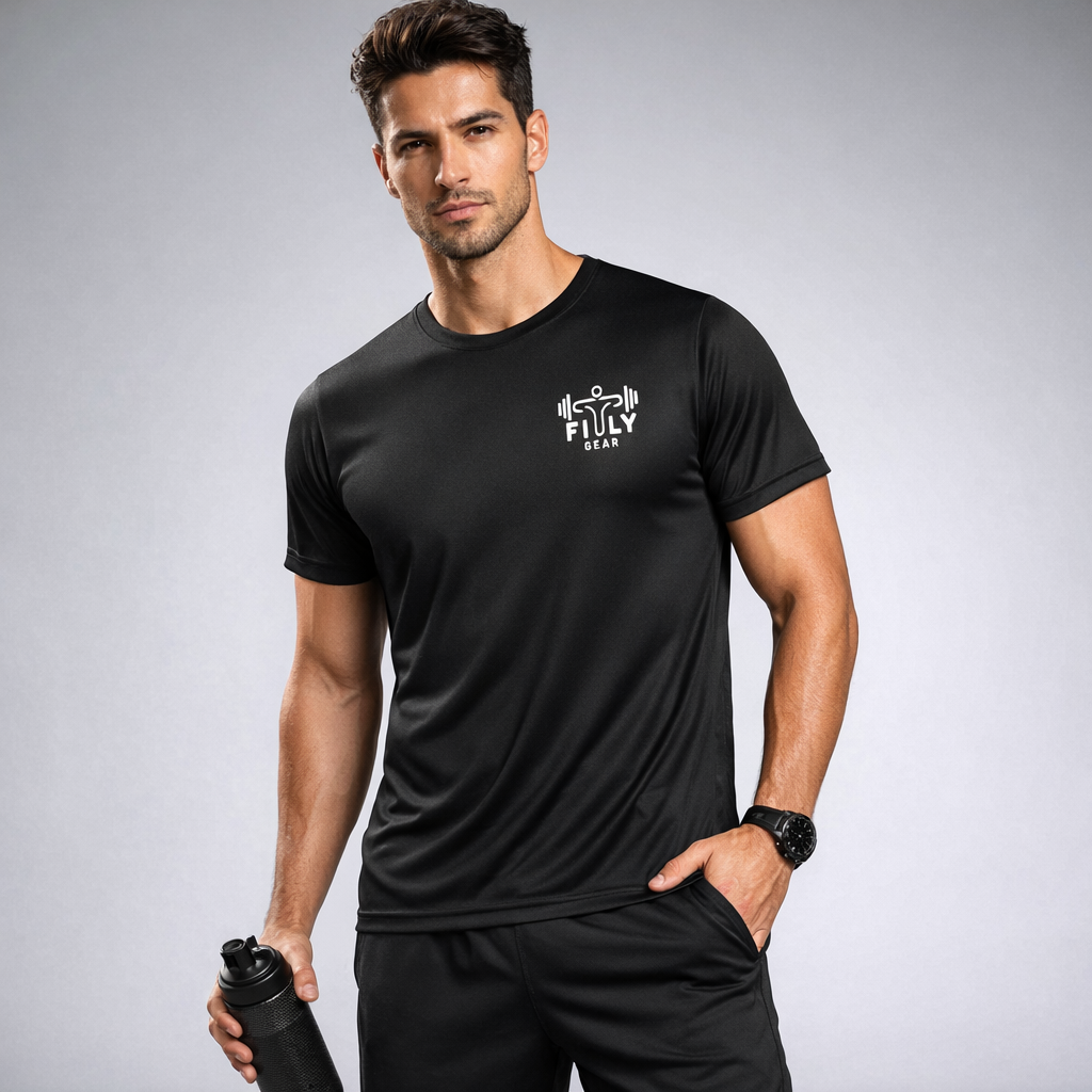 Polera deportiva polo 100% poliéster reciclado