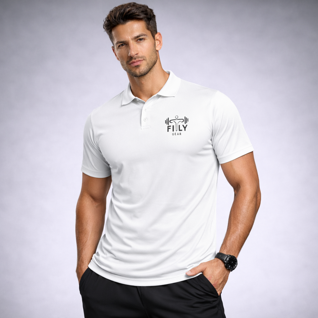 Polera deportiva piqué 100% poliéster reciclado